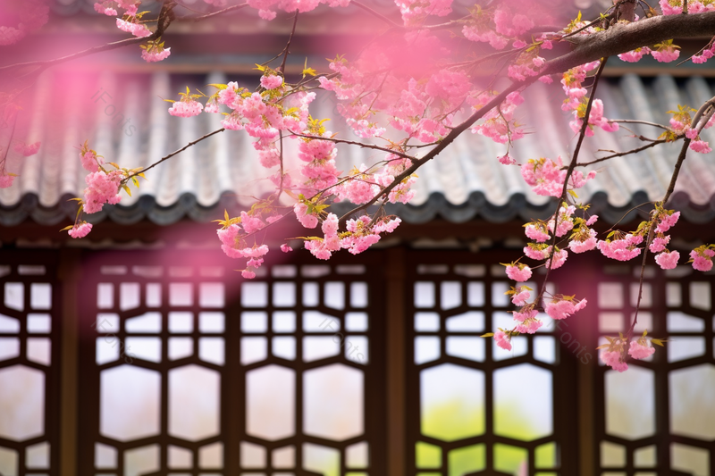 旅游在春天暖色唯美公园的海棠花,高清,摄影图,摄影图片,图片大全,摄影图免费下载